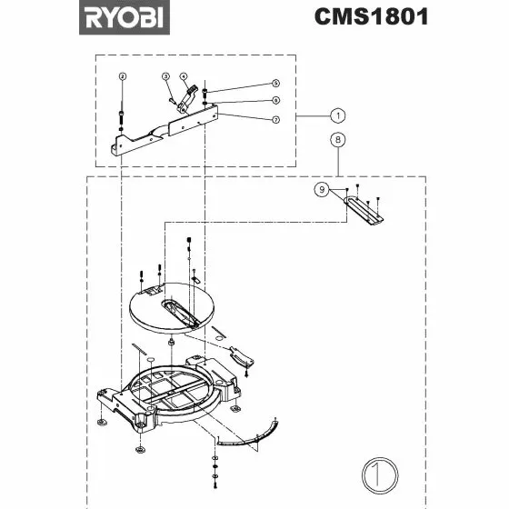 Ryobi CMS1801 Spare Parts List Type: 1000019048